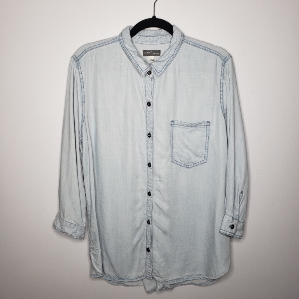 Market & Spruce Stitch Fix Button Up Chambray Top